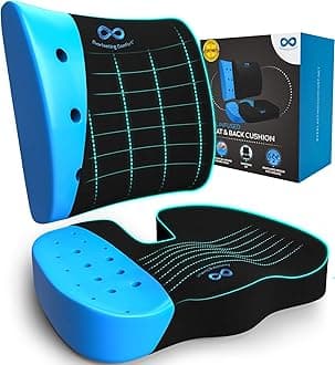 Doctor Recommended Memory Foam Seat Cushion for Office Chairs & Car - Ergonomic Office Desk Accessories - Cushions for Tailbone Pain Relief, Sciatica & Back Support Pillow