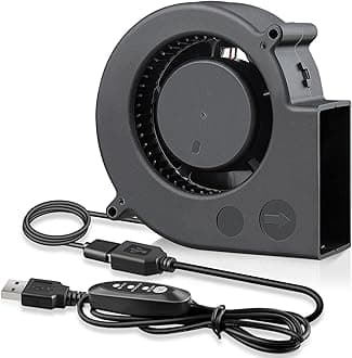 97mm x 33mm USB Blower Fan with Speed Control, 3-Speed Adjustable, 5V DC Brushless Turbo Cooling Centrifugal Fan for Electronics, Modem, Router, Receiver, Amplifier, Gaming Console, Server, TV