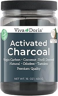 Viva Doria Virgin Activated Charcoal Powder, Coconut Shell Derived, Food Grade, 10 Oz