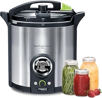 02152 17-Quart Digital Pressure Canner - Digital Display, Waterbath Capable, 10 Built-In Safety Features, Recipe Book, Stainless Steel