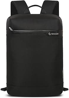CARLTON Laptop Backpack with Front Access Pocket, Trolley Sleeve, Flush USB Port & Water Resistant Fabric | Ferrous Black | Bradford