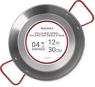 Machika Polished Steel Paella Pan 12 inch (30 cm)
