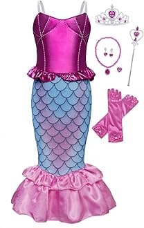 AmzBarley Little Mermaid Dress for Toddler Girls Sequin Princess Ariel Costume for Birthday Party Halloween Christmas Cosplay Outfits Clothes