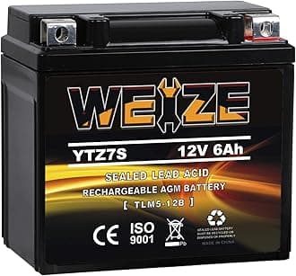 Weize YTZ7S-BS Sealed Maintenance Free AGM Battery Replacement YTZ7S Compatible with Honda TRX450ER TRX450R ATV Motorcycle Battieres