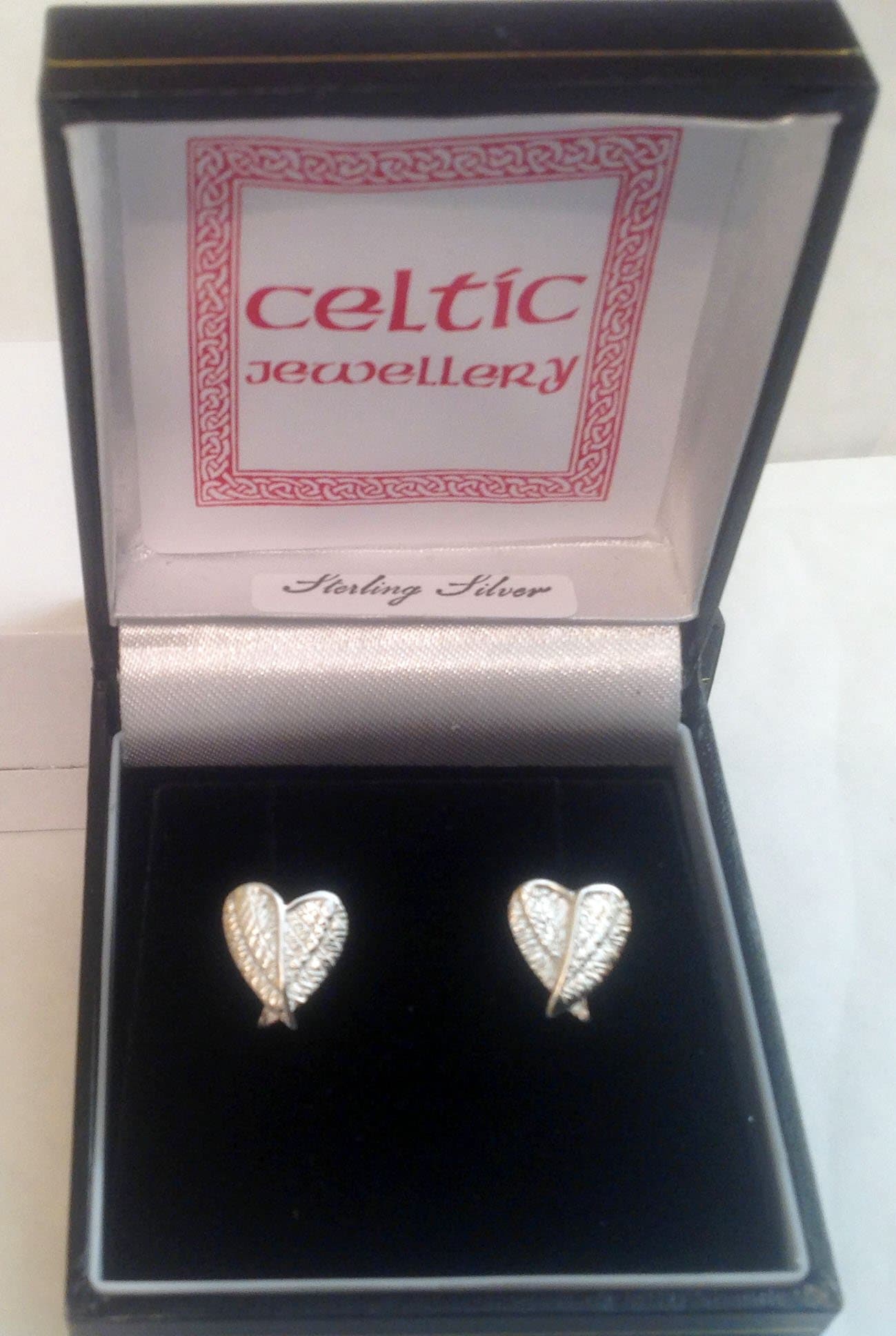 Celtic Crossed Wings Sterling Silver Stud Earrings /E090211