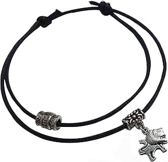 GURJARI JEWELLERS Adjustable Black Thread Anklet with Oxidised Beads For Girls