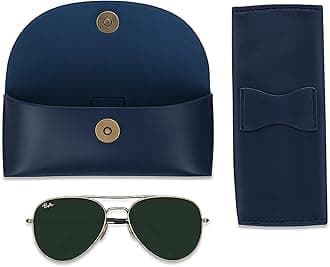 The Antiq Leather Sunglasses Case Genuine Eyeglass Holder Reading Glasses Protector Vintage Eyewear Storage for Men and Women