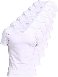 – Men's 4 or 6-Pack Undershirts 100% Cotton Comfy V-Neck T-Shirts