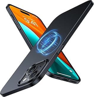 Magnetic Slim Fit for iPhone 15 Case,Compatible with MagSafe,Ultra Thin Case Case,Matte Hard PC Velvety Touch & Anti-Scratch Protective Cover Phone Case,Black,6.1 inch