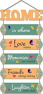 Artvibes Home Quote Decorative Wall Art MDF Wooden Wall Hanger for Livingroom | Bedroom | Gifts | Wall Hangings for Home Decoration | Modern Decor Items | Artworks Art Piece (WH_6611N), Set of 6