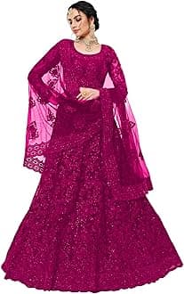Lovisa FashionEmbroidered Semi Stitched Lehenga Choli, Pink, Free Size