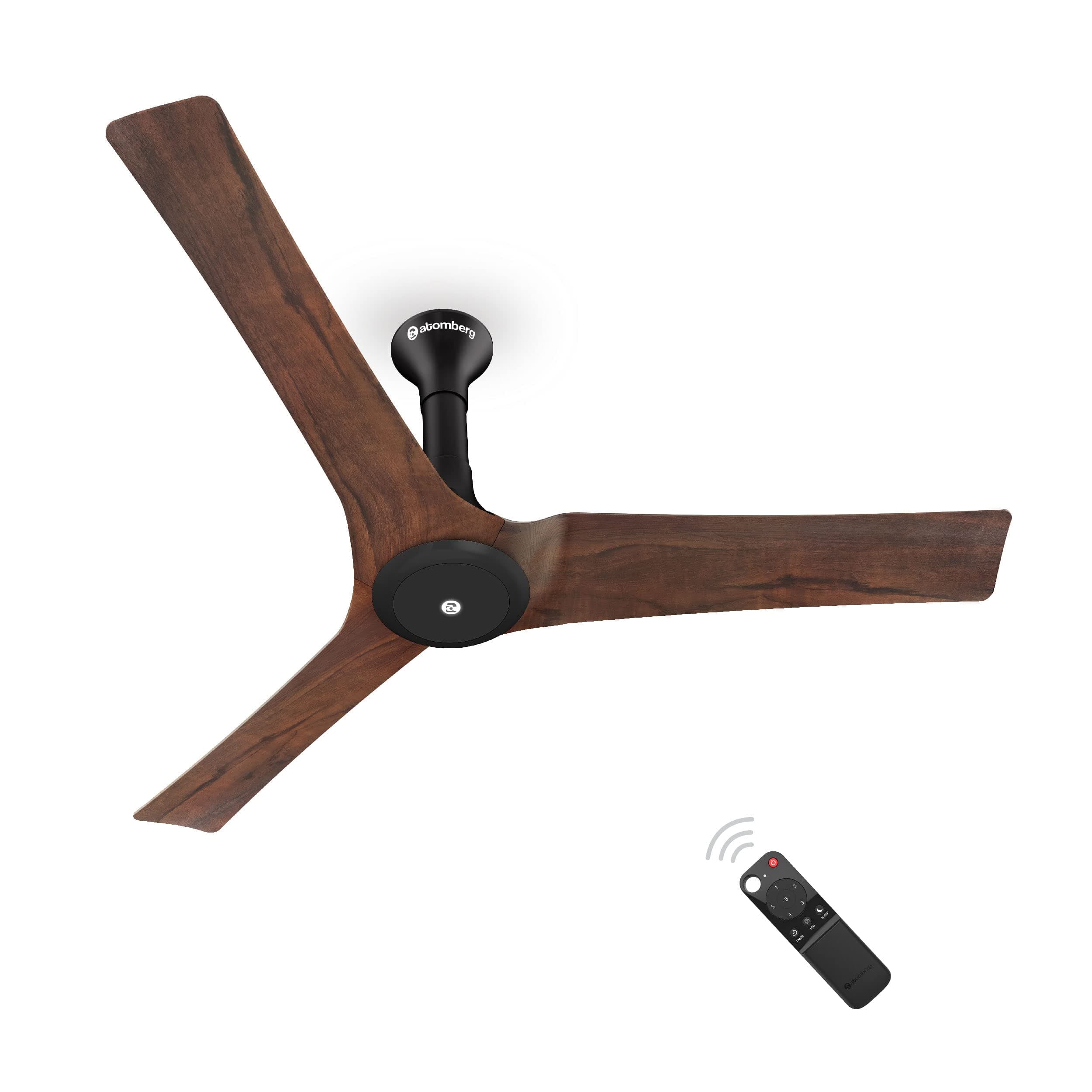 Aris 1200mm BLDC Ceiling Fan with Underlight, IoT & Remote Control | Smart Fan with Noiseless Operation (Dark Teakwood)