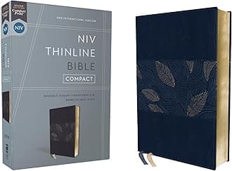 NIV, Thinline Bible, Compact, Leathersoft, Blue Floral, Red Letter, Comfort Print