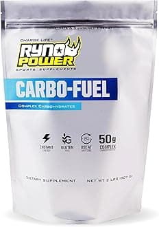 Ryno Power Carbo-Fuel Stimulant-Free Drink Mix 2lb (20 Servings) - All-Natural Pure Carbohydrate Powder for Athletic Performance - Vegan and Gluten Free