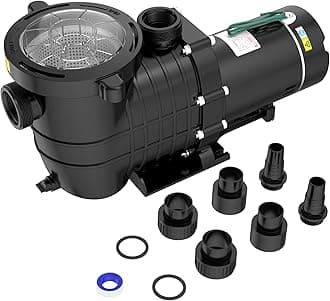 - Seeutek 1.5 HP Pool Pump for Above Ground & Inground Pools – 6600 GPH Self-Priming, Dual Voltage (115V/230V), 60HZ Silent Operation, Includes Strainer Filter Basket.