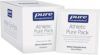 Athletic Pure Pack | Comprehensive Daily Packet Providing Core Nutrients, Fish Oil, Antioxidants, Glutamine, and Energy Cofactors Including CoQ10 and Kre-Alkalyn | 30 Packets