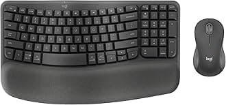 Wave Keys MK670 Combo, Wireless Ergonomic Keyboard with Signature M550 L Wireless Mouse, Comfortable Natural Typing, Bluetooth, Logi Bolt, for Multi-OS, Windows/Mac - Graphite