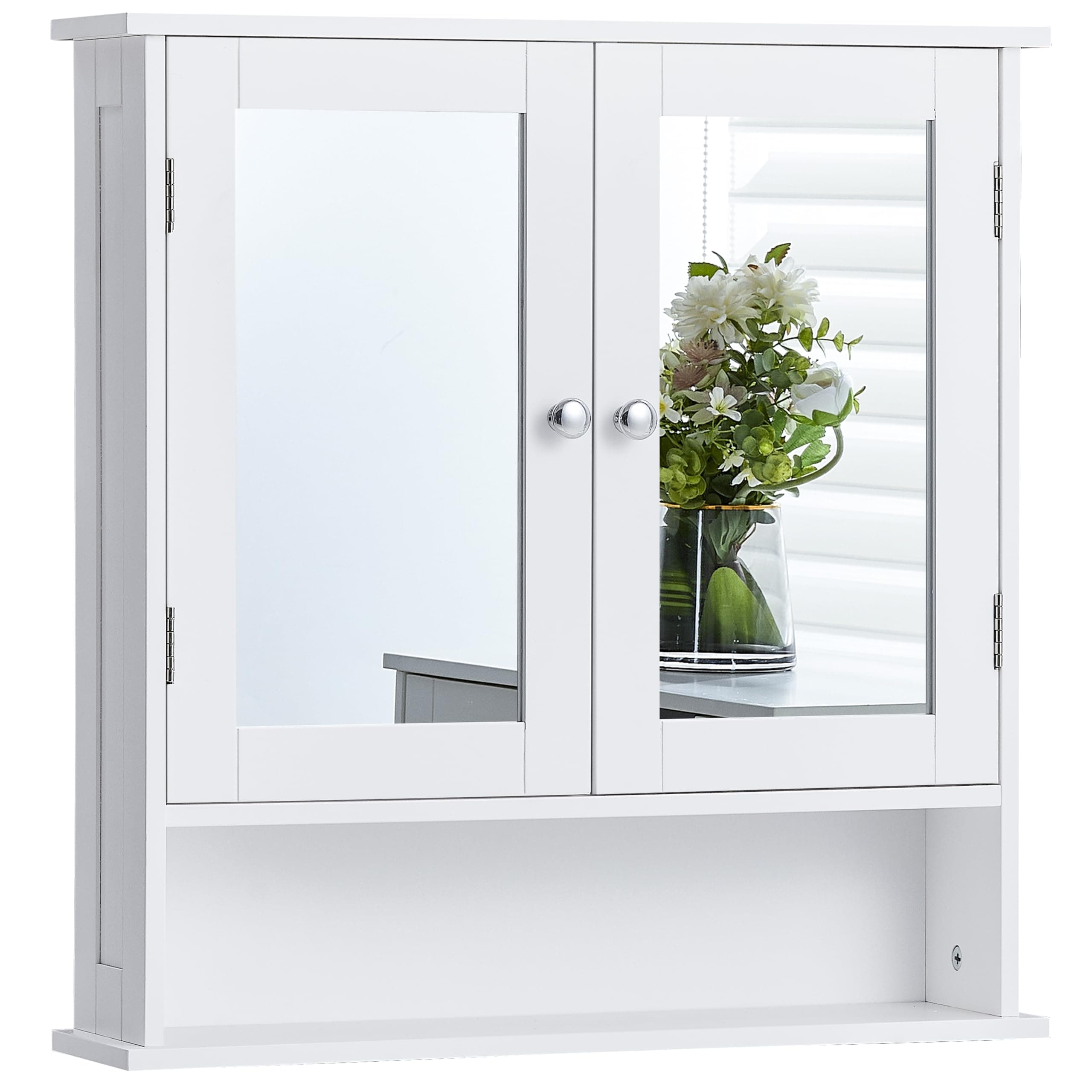 2 Door Mirrored Wall Cabinet With Shelf