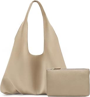 NIUEIMEE ZHOUSlouchy Hobo Bags for Women Retro Vegan Leather Shoulder Handbags with Coin Purse