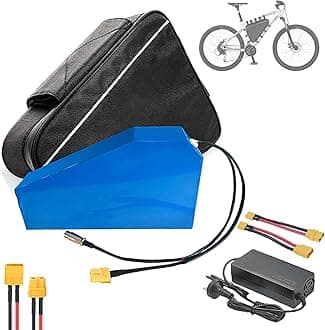 60V 72V E-Bike Battery 20Ah - 40Ah Electric Bike Frame Triangle Bag Large Capacity Triangle Lithium Battery Pack with Charger, for 0-3000W Mountain Bike/E-Bike/Motorcycle Motors Kit,72v,30AH