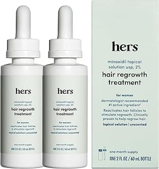 – HIMS & HERS Topical Minoxidil Solution, 2% - Hair Growth Treatment for Women - Clinically Proven to Reduce Hair Loss in 3-6 Months - Unscented, 2 Pack