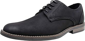 JOUSEN Men's Dress Shoes Retro Suede Oxford Business Casual Dress Shoes for Men Classic Derby Oxfords (11.5,Black)