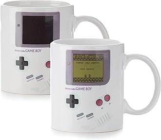 Gameboy Heat Changing Coffee Mug - Gift for Gamers, Nerds, Nintendo Mario Fans, Men, and Retro 90s Game Enthusiasts - 10 Ounces