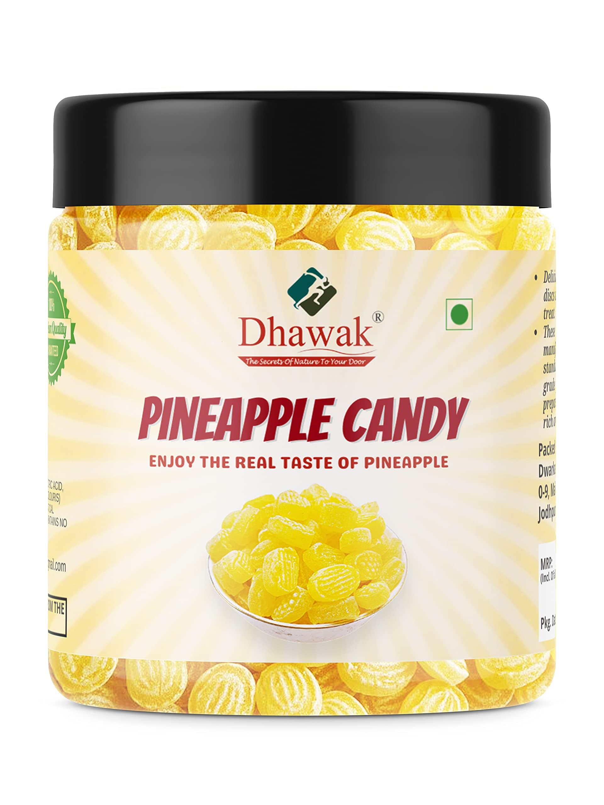 Pineapple Flavour Candy|Pineapple Toffee-400 Gms.|Candy Khatti Mithi Goli [Jar Pack]