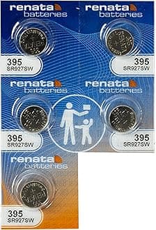 Renata Watch Battery Swiss Made 395 or SR927SW Or AG7 1.5V (5 Batteries, SR927SW)