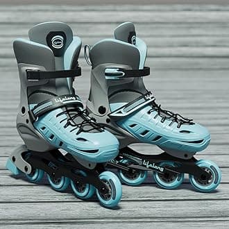 Lifelong Skating Shoes - Roller Skate Shoes - 4 Wheels Inline Skates - Skating Shoes for Boys & Girls - Skate Scooter - Liner Skates - Roller Shoes - 1 Pair of Skates, Blue, L (25-27.5 cm)