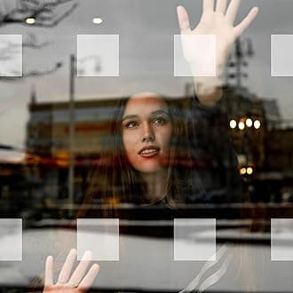 Stickers4 60 x 50mm Square Glass Awareness Decals - White, Minimalist Bird Awareness Design - UV Protection, Waterproof, Indoor/Outdoor Use - Anti Collision Window Clings