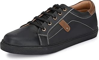 Casual Sneakers for Men | Stylish Lace-Up Sneakers with Cushioned Insole | Comfortable Walking Shoes with Rounded Front & Anti-Skid Sole (4457)
