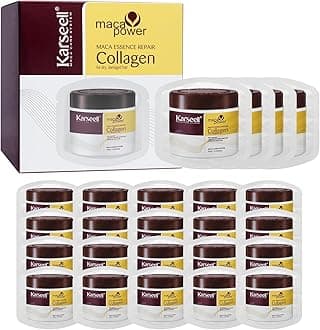 Karseell Collagen Hair Treatment Deep Repair Conditioning Argan Oil Collagen Hair Mask Essence for Dry Damaged Hair All Hair Types 10ml/ 0.34oz（24 packs