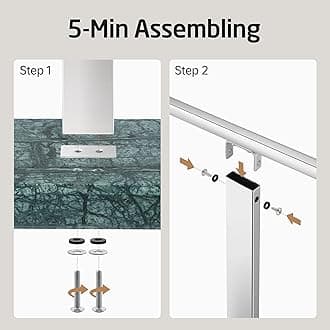 KES Standing Towel Rack with Green Natural Marble Base, 2-Tier Bath Towel Holder Stand for Bathroom Floor, Fits Bath Towel & Hand Towel, Polished Finish, BTH217-GPS