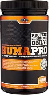 Humapro Tablets | Amino Acids Protein Matrix for Humans | 99% Utilization for Lean Muscle | Vegan, Gluten Free | 450 Tablets / 90 Servings