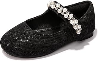 FUNKYMONKEY Toddler/Little Girl Mary Jane Dress Shoes Casual Slip on Ballet Flat
