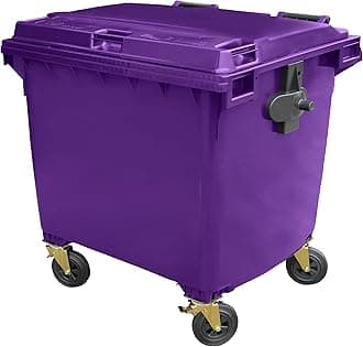 Purple 1100 ltr 4 Wheel Wheelie Bin - Large Size 4-Wheel Wheelie Bin - Tough & Durable - For All Your Outdoor Rubbish & Recycling - EN840 Certified & Tested