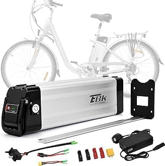 36V 10AH Ebike Battery, Electric Folding Bike Battery Replacement Silverfish Removable Lithium-Ion Bicycle Battery with Charger, 2 Pins Discharge Port for 200W 250W 350W Motor Electric Bike