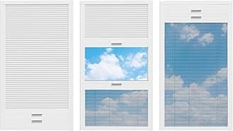 Skylight Blinds Blackout Cellular Shades Windows Screen Two-in-one Blinds Shade Suitable Roof Inclined Plane Room Window Custom Size (Black Screen/White Shades).