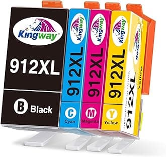 912XL Ink Cartridges Remanufactured for HP 912XL Ink Cartridges Multipack for HP OfficeJet 8010 8012 8013 8014 8015 8017 8018 OfficeJet Pro 8020 8022 8023 8024 8025 Black Cyan Magenta Yellow 4 Pack