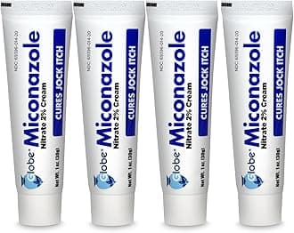 (4 Pack) Miconazole Nitrate 2% Antifungal Cream, Cures Most Athletes Foot, Jock Itch, Ringworm and More. 1 OZ Tube