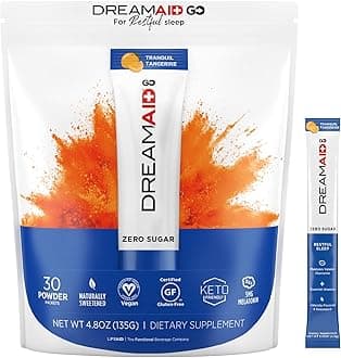 Sleep Aid Drink with Melatonin + Chamomile, DreamAid Helps Adults Fall Asleep Faster, Sleep Longer and Waking up Feeling Rejuvenated - Zero Sugar & Keto Friendly, 30 Count (Pack of 1)