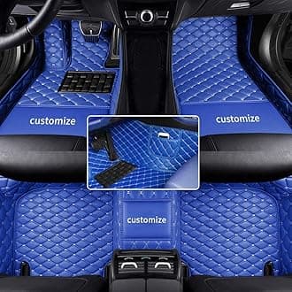 car Floor Mats fit for Toyota Tundra 1999-2025 Custom Style Luxury Leather All Weather Protection Floor Liners Blue-Color