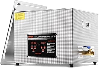VEVOR Ultrasonic Cleaning, 15L Professional 360W Cleaning Machine with Timer & Heater, 40kHz Digital Ultrasonic Parts Cleaner with Basket for Watch Glasses Jewelry Retainer Industrial Parts Tools