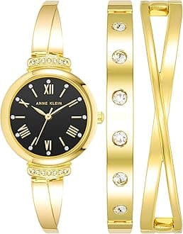 Women's Premium Crystal Accented Watch and Bracelet Set