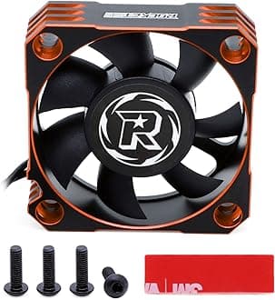 50mm RC Motor Cooling Fan 10000RPM RC Motor Heatsink 8.5V ESC Cooling Fan Heat Dissipation for 1/5th Scale RC Car (Black Orange)