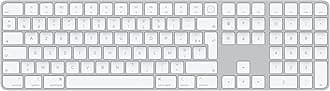 Apple Magic Keyboard with Touch ID and Numeric Keypad: Wireless, Bluetooth, Rechargeable. Works with Mac Computers with Apple Silicon; French - White Keys