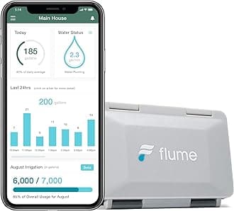Flume 2 Smart Home WiFi Water Monitor: Detect Leaks Before Damage, Monitor Use in Real Time to Reduce Waste. Installs in Minutes, No Plumbing Required