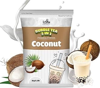 Fusion Select 2.2lb Coconut Milk Tea Powder Coconut Flavored-3-in-1 Drink Powder with Cream & Sugar - Instant Pre-Mixed Beverage for Hot or Cold Blends or Yummy Frappes