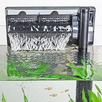 Aquarium HOB Filter 315 GPH for 40-75 Gallon Fish Tank Power Filter with Adjustable Water Flow Extendable Intake Tube External Hang-On Back Filter